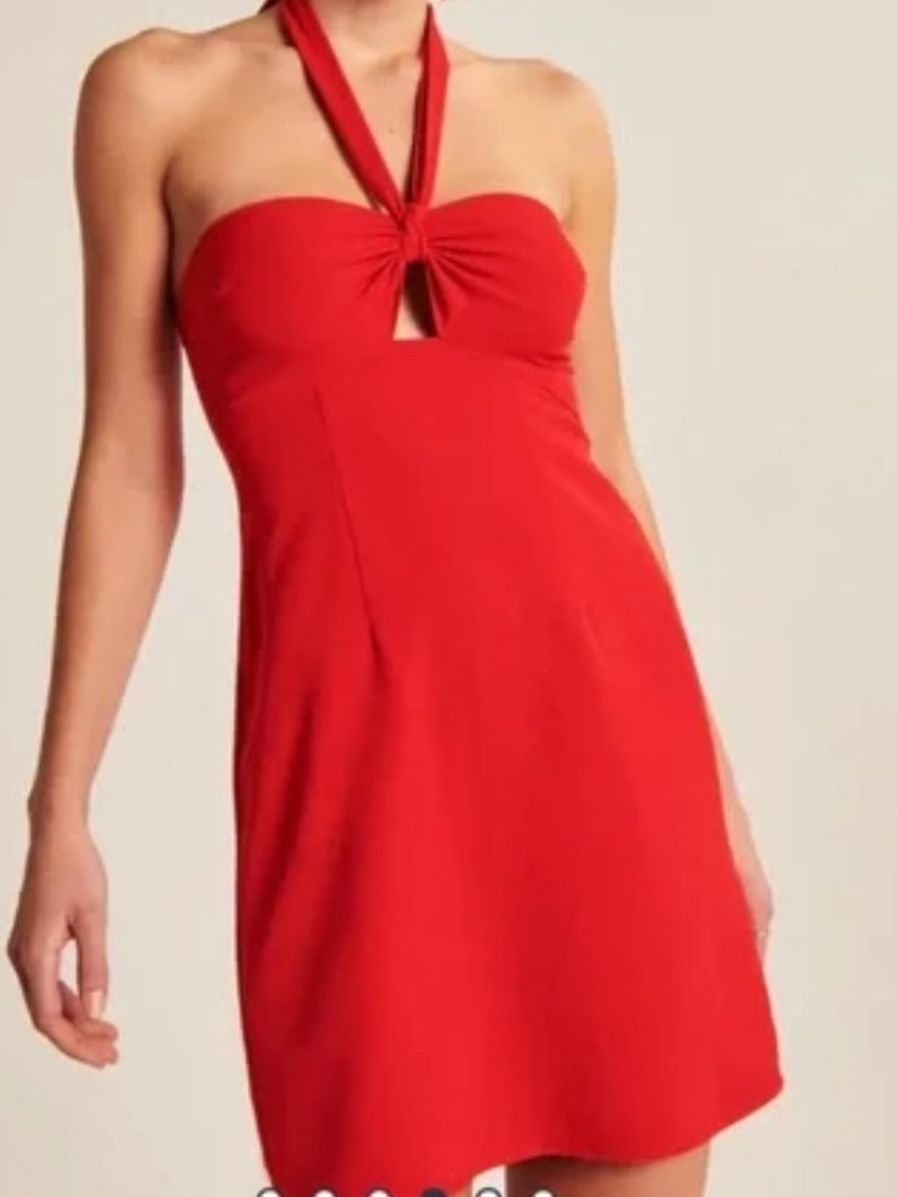 Abercrombie & Fitch Red Strapless Halter Knot Mini Dress